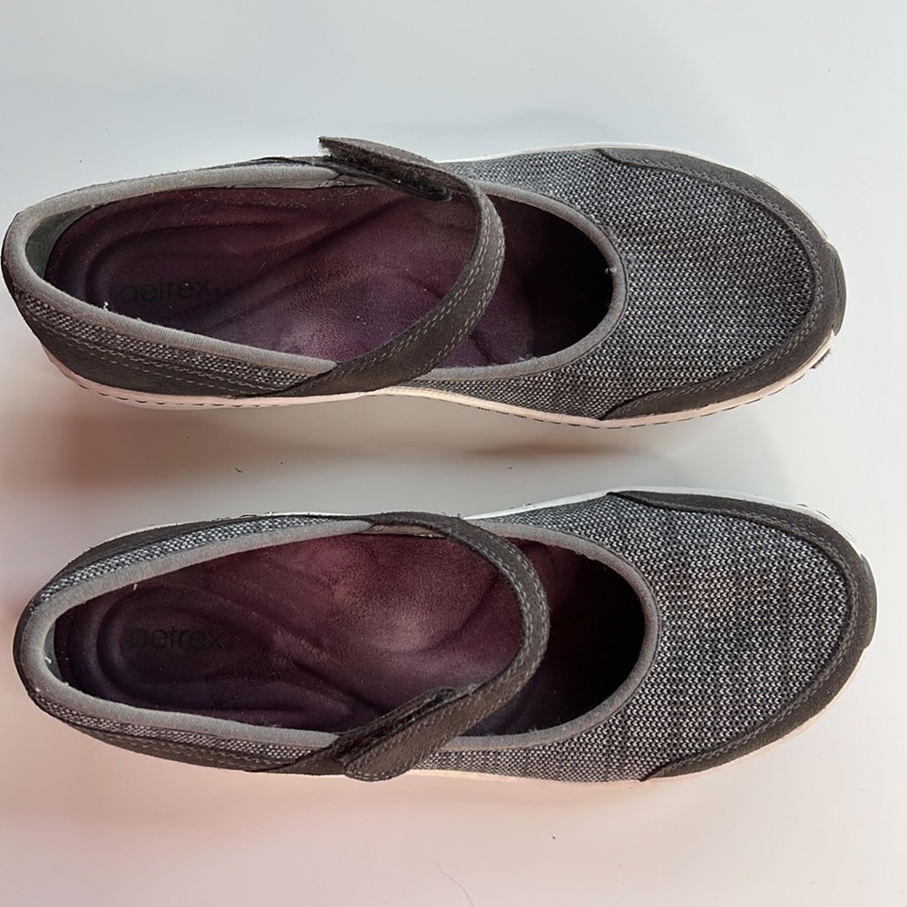 Aetrex Mina Mary Jane Shoes Charcoal Gray Orthotic Slip Resistant Size 6-6.5 - Picture 7 of 12